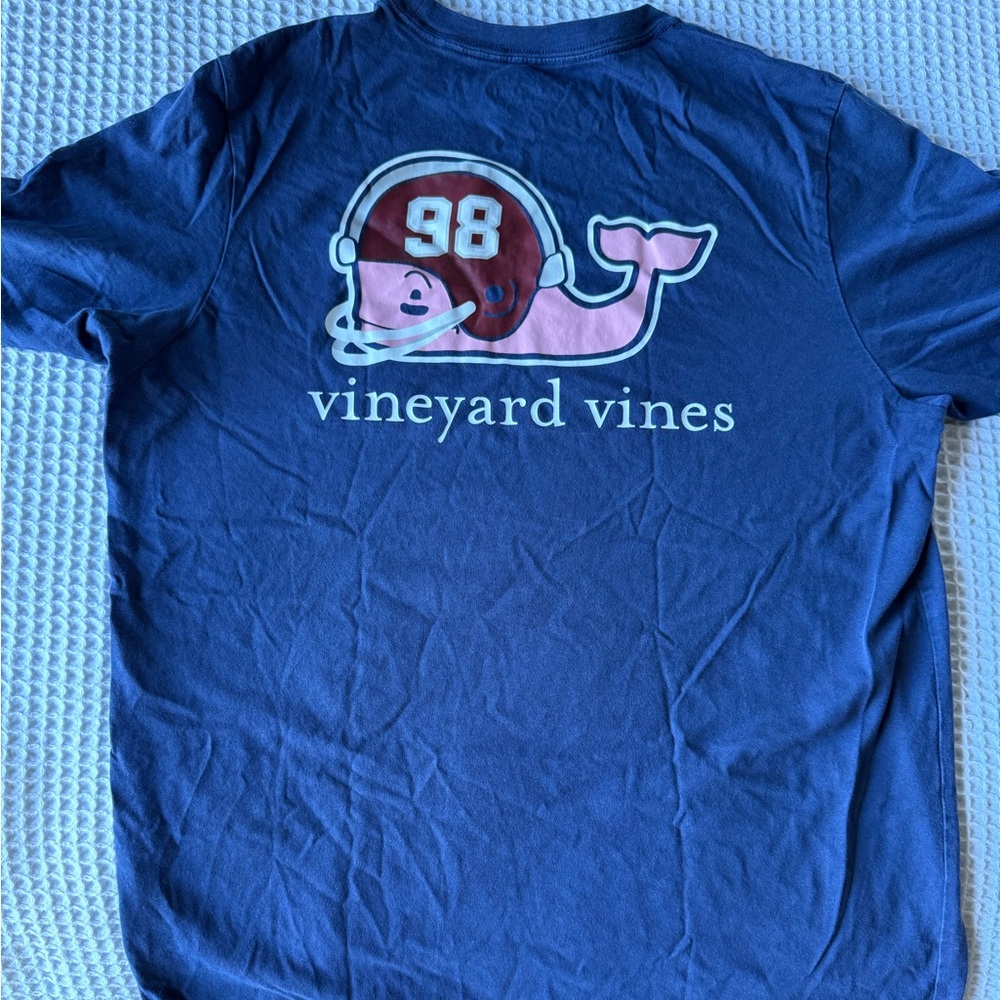 Vineyard Vines Navy Football Tee
